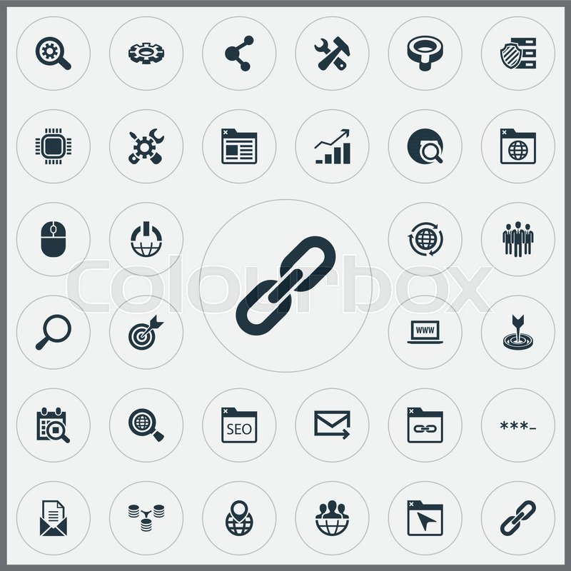 800x800 Vector Illustration Set Of Simple Optimization Icons Elements