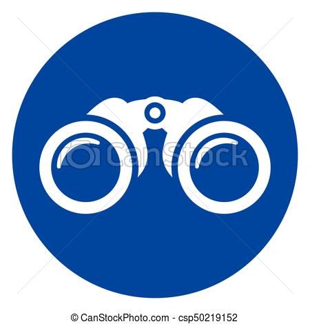 450x470 Illustration Of Binoculars Blue Circle Icon Clipart Vector