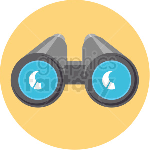 300x300 Binoculars Icon With Yellow Circle Background Clipart Royalty