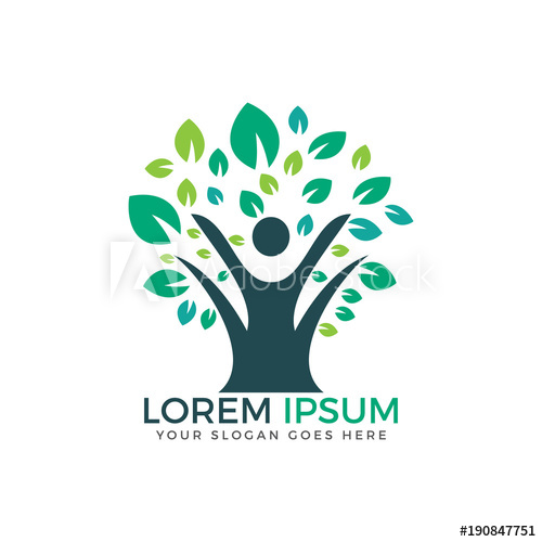 500x500 Healthy Person Vector Logo Design People Tree Eco And Bio Icon