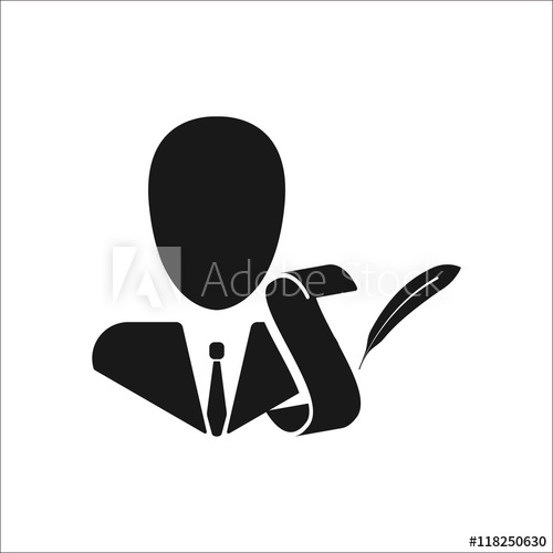 500x500 Biography Person With Scroll Sign Simple Icon On Background
