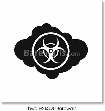 362x382 Cloud With Biohazard Symbol Icon, Simple Style, Art Print