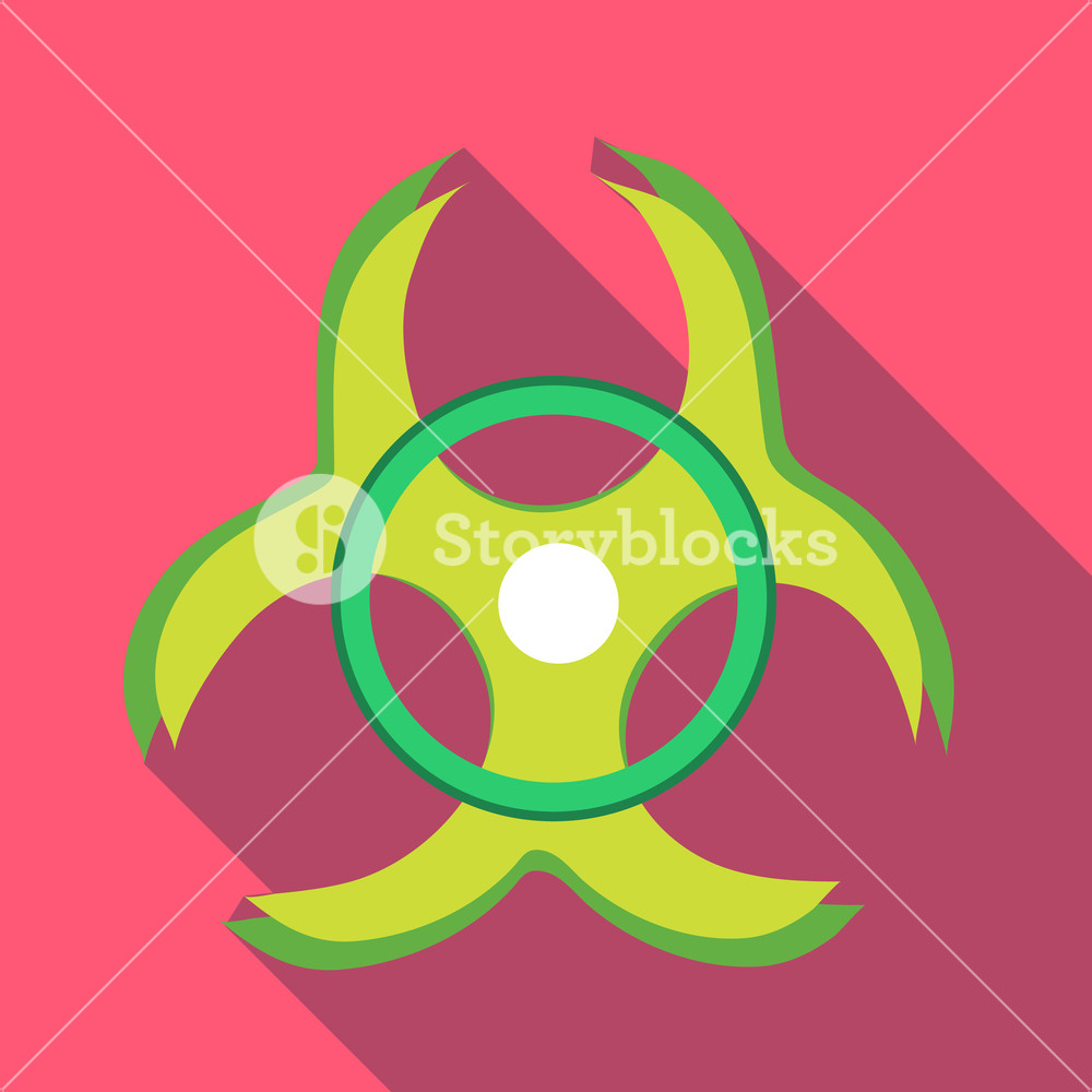1000x1000 Biohazard Symbol Icon In Flat Style On A Pink Background Royalty