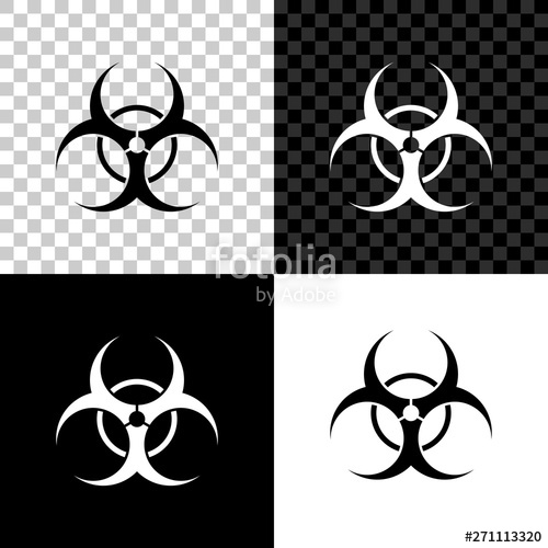 500x500 Biohazard Symbol Icon Isolated On Black, White And Transparent