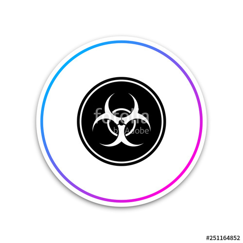 500x500 Biohazard Symbol Icon Isolated On White Background Circle White