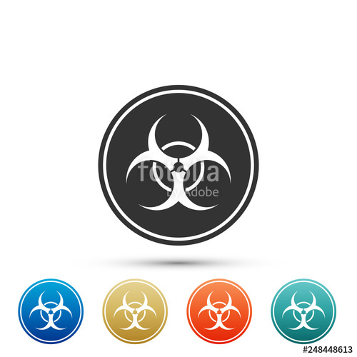 500x500 Biohazard Symbol Icon Isolated On White Background Set Elements