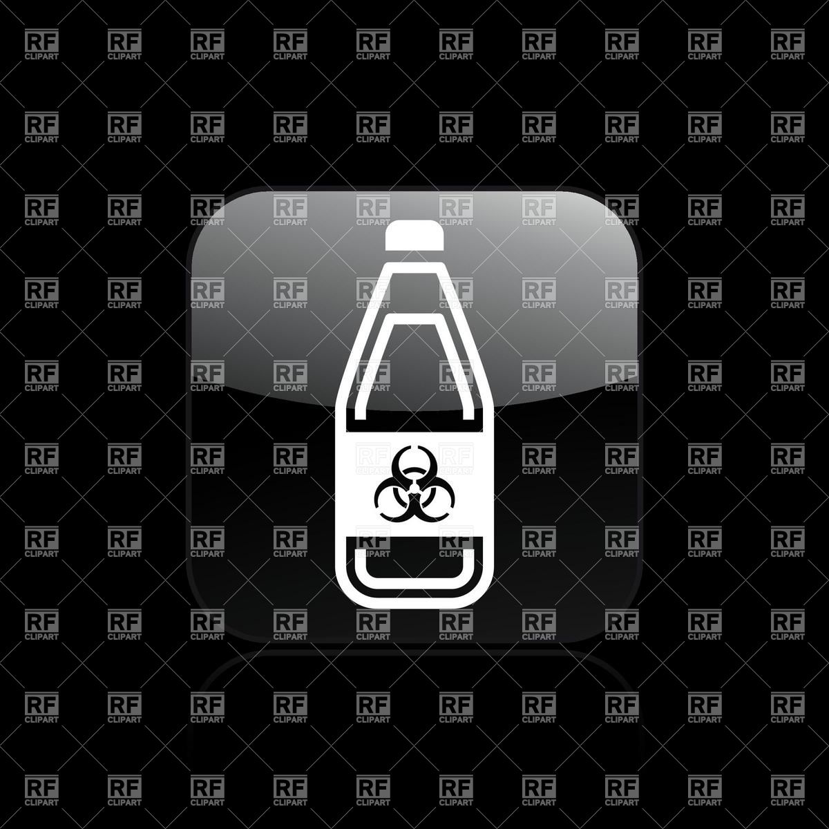 1200x1200 Bottle Icon With Biohazard Symbol On Label