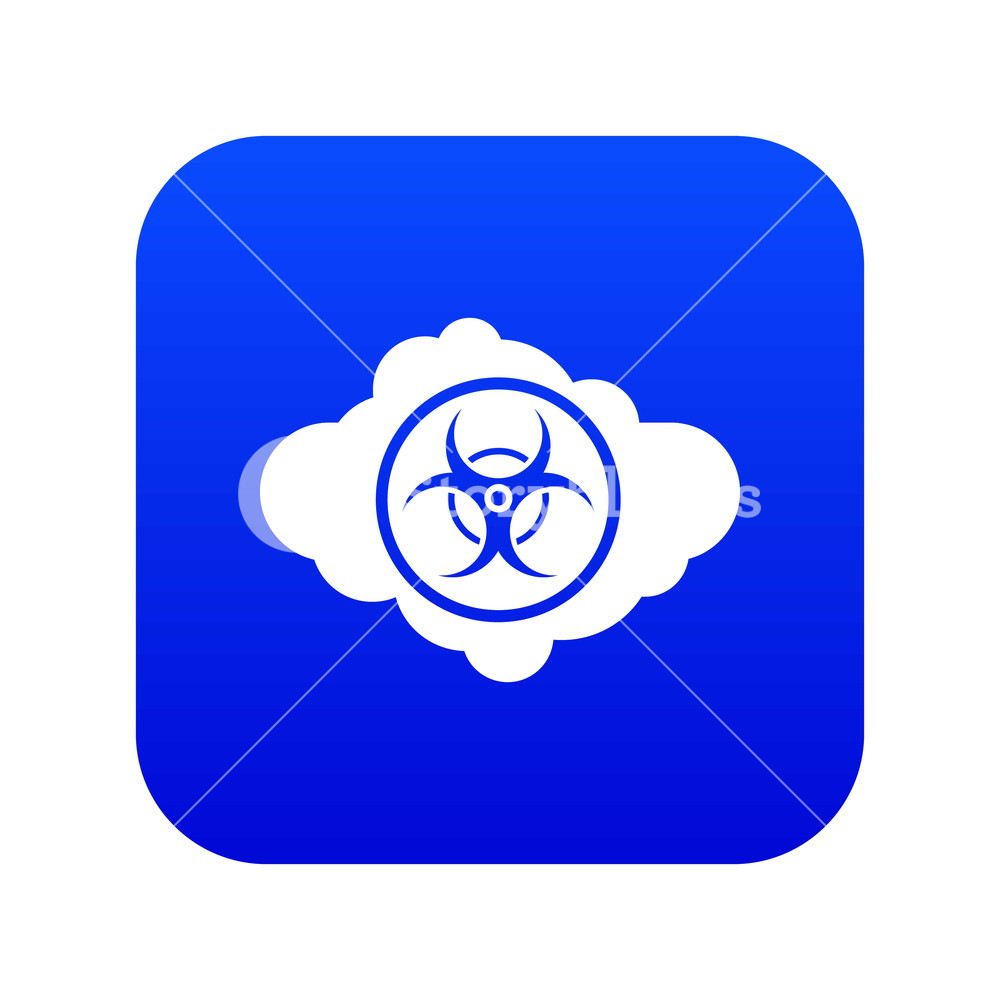 1000x1000 Cloud With Biohazard Symbol Icon Digital Blue For Any Design