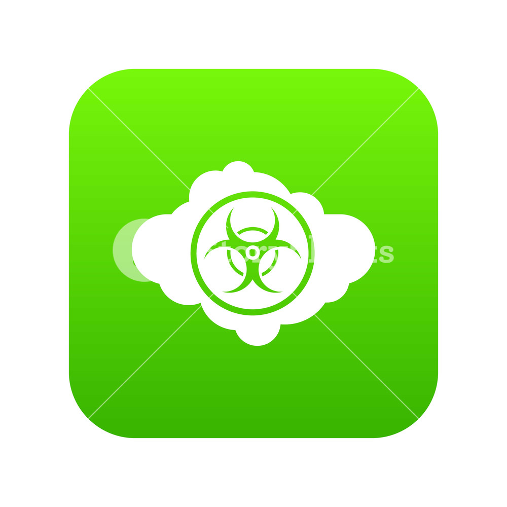 1000x1000 Cloud With Biohazard Symbol Icon Digital Green For Any Design