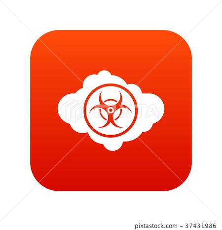 450x468 Cloud With Biohazard Symbol Icon Digital Red