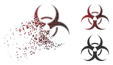 450x260 Vector Biohazard Symbol Icon In Dissolved, Dotted Halftone