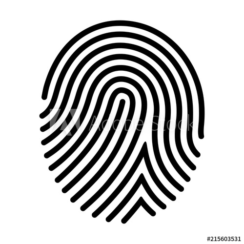 500x500 Human Fingerprint Finger Print Or Biometric Scan Line Art Vector