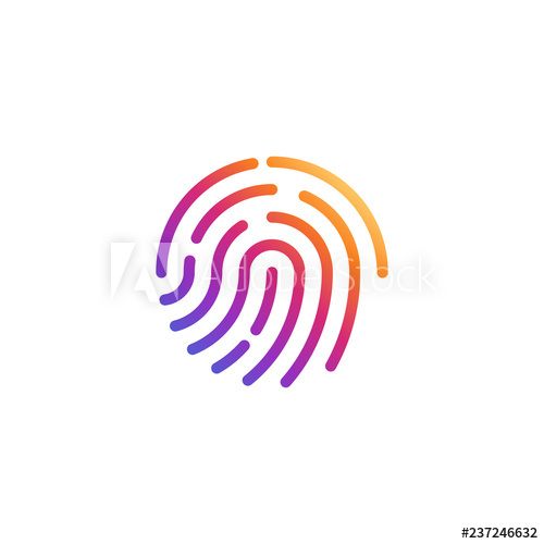 500x500 Vector Fingerprint Icon Color Fingerprint Symbol Shape Biometric