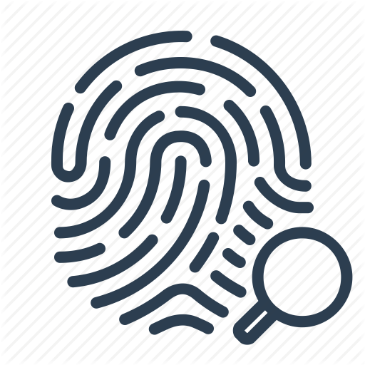 512x512 Biometric, Fingerprint, Identification, Magnifying Glass, Scan