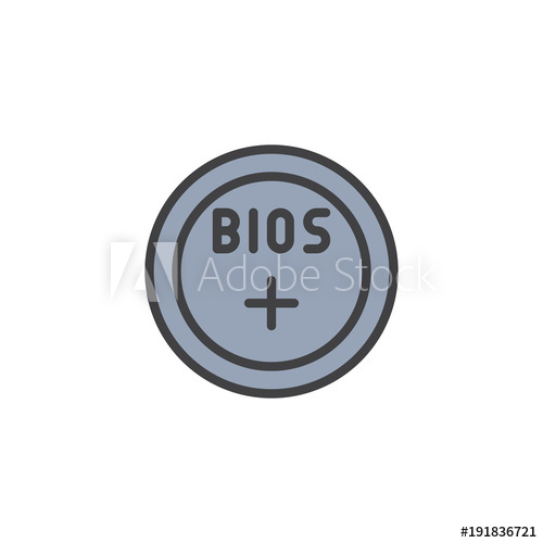 500x500 Bios Battery Filled Outline Icon, Line Vector Sign, Linear