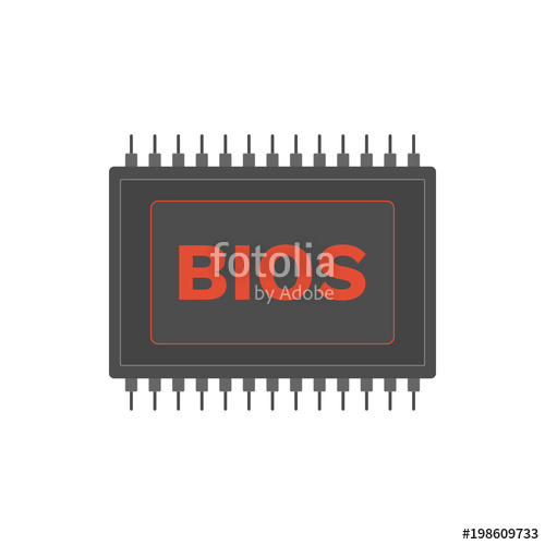 500x500 Basic Input Output System Bios Micro Chip Icon Vector Stock