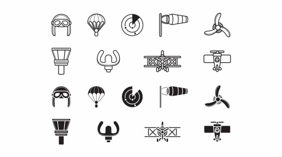 Biplane Aviation Icons 920x511 Biplane Aviation Icons