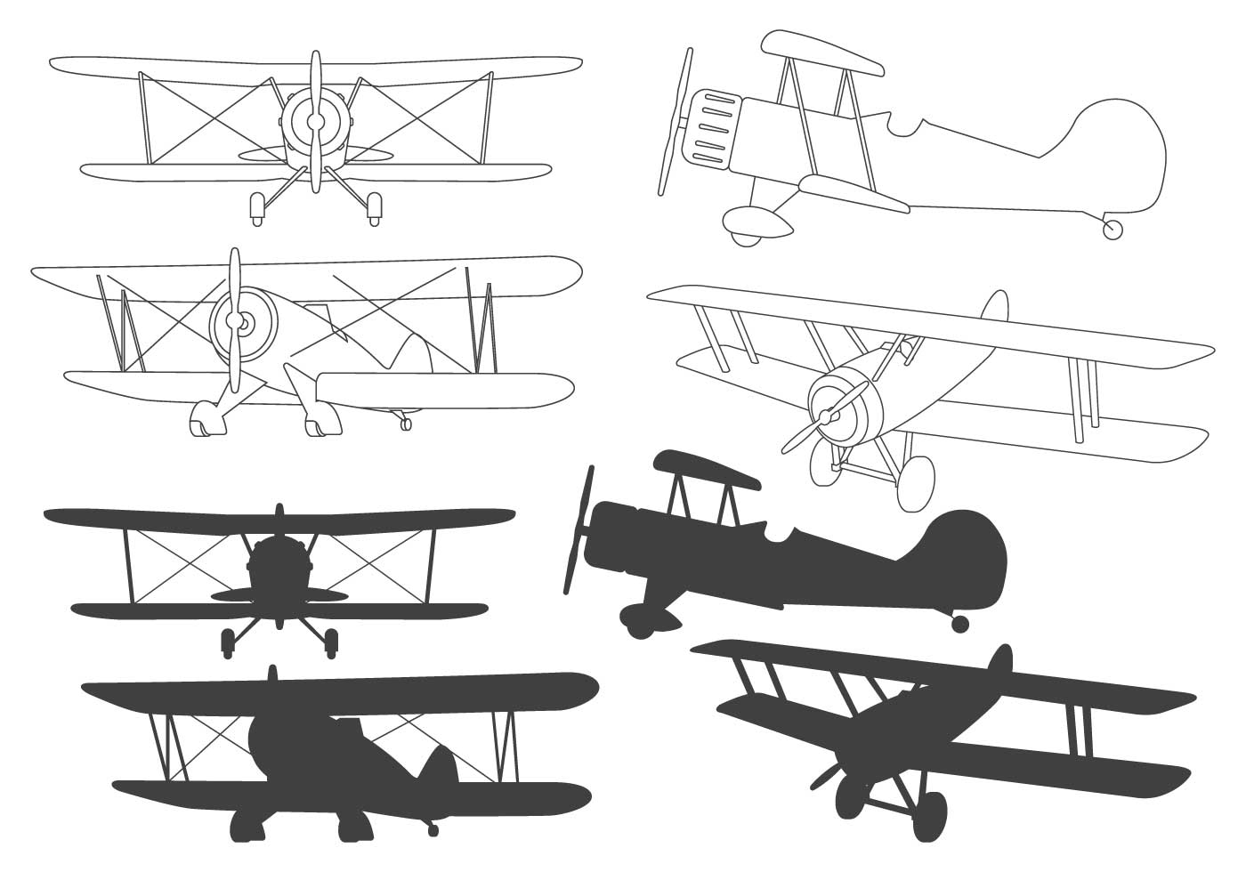 Biplane Free Vector Art 1400x980 Biplane Free Vector Art