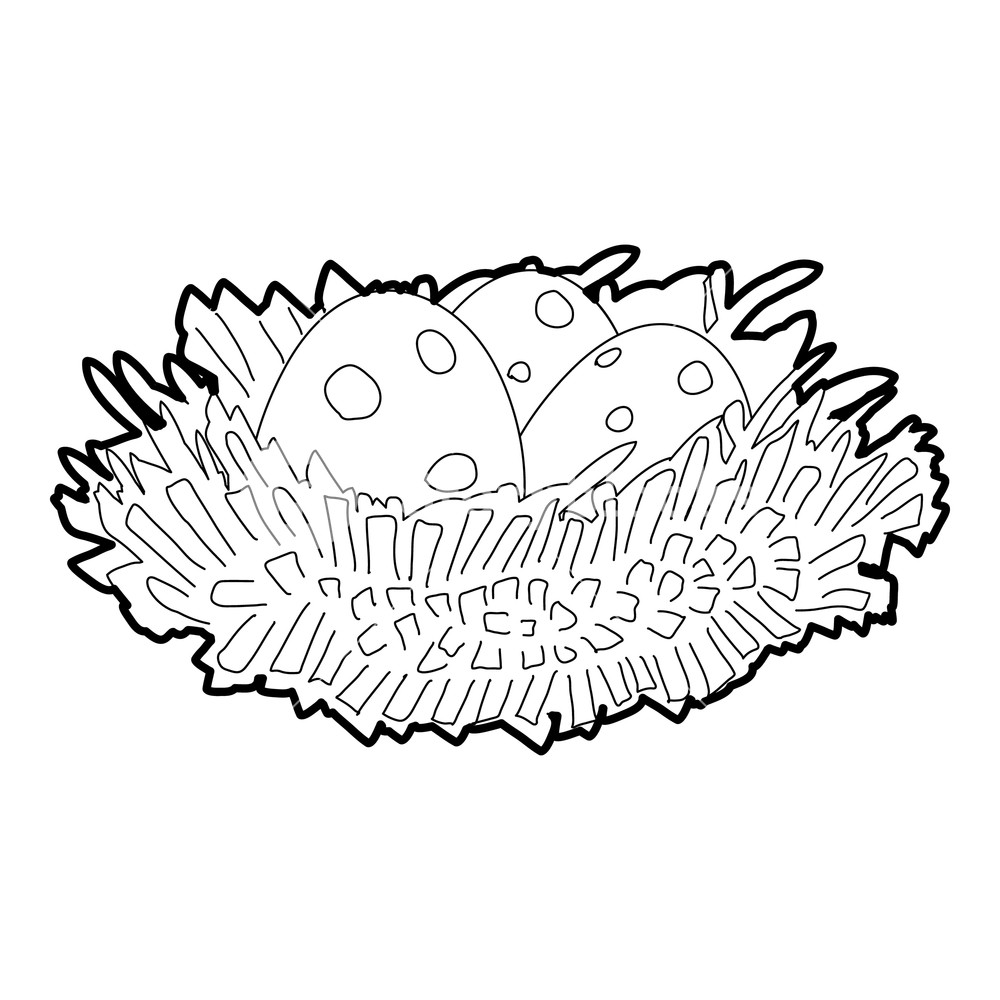 1000x1000 Bird Nest With Eggs Icon Isometric Illustration Of Bird Nest