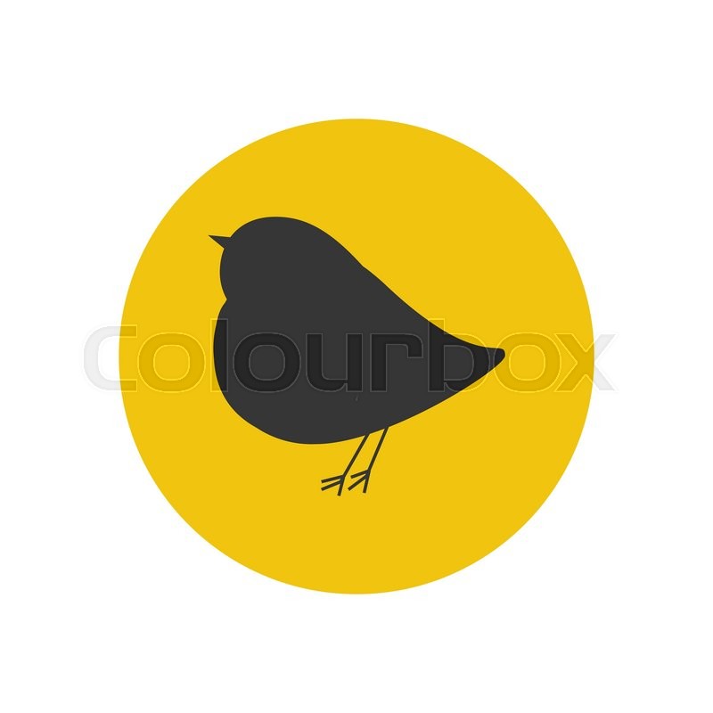 800x800 Bird Silhouette Icon On The Yellow Stock Vector Colourbox