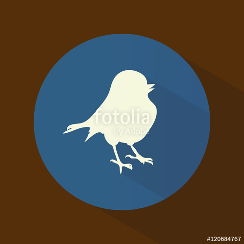 500x500 Icon Bird Silhouette Logo Round Bright Flat Design For Your