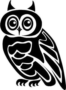 220x300 Owl Icon Symbol Bird Silhouette Sticker Decal Graphic Vinyl Label