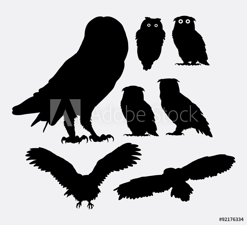 1000x912 Poster Owl Bird Silhouettes Good Use For Symbol, Web Icon, Logo
