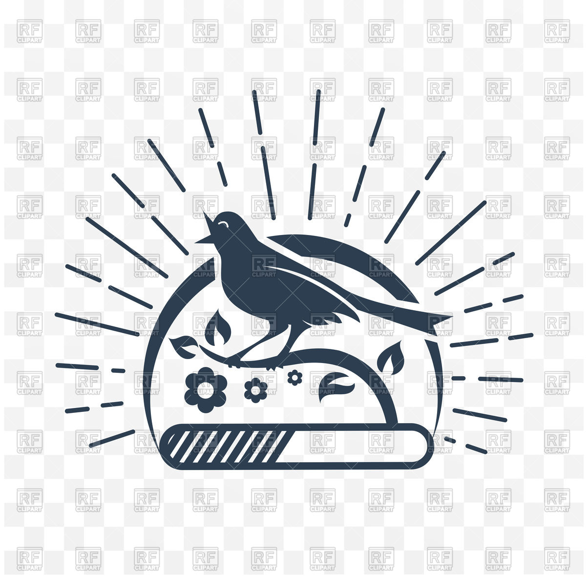 1200x1181 Silhouette Icon Of Singing Bird Vector Image Of Plants And Animals