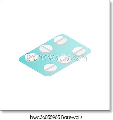 362x382 Birth Control Pills Isometric Icon, Art Print Barewalls Posters