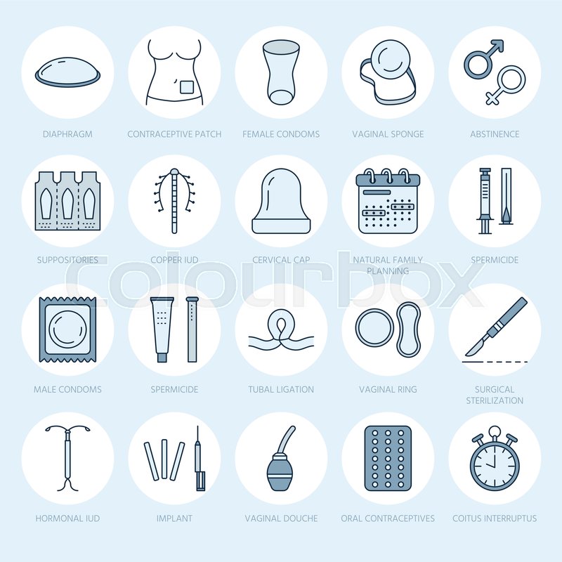 800x800 Contraceptive Methods Line Icons Stock Vector Colourbox