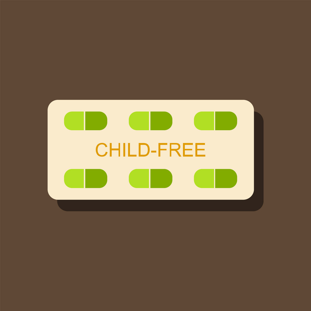 1000x1000 Flat Icon Design Birth Control Pills In Sticker Vector