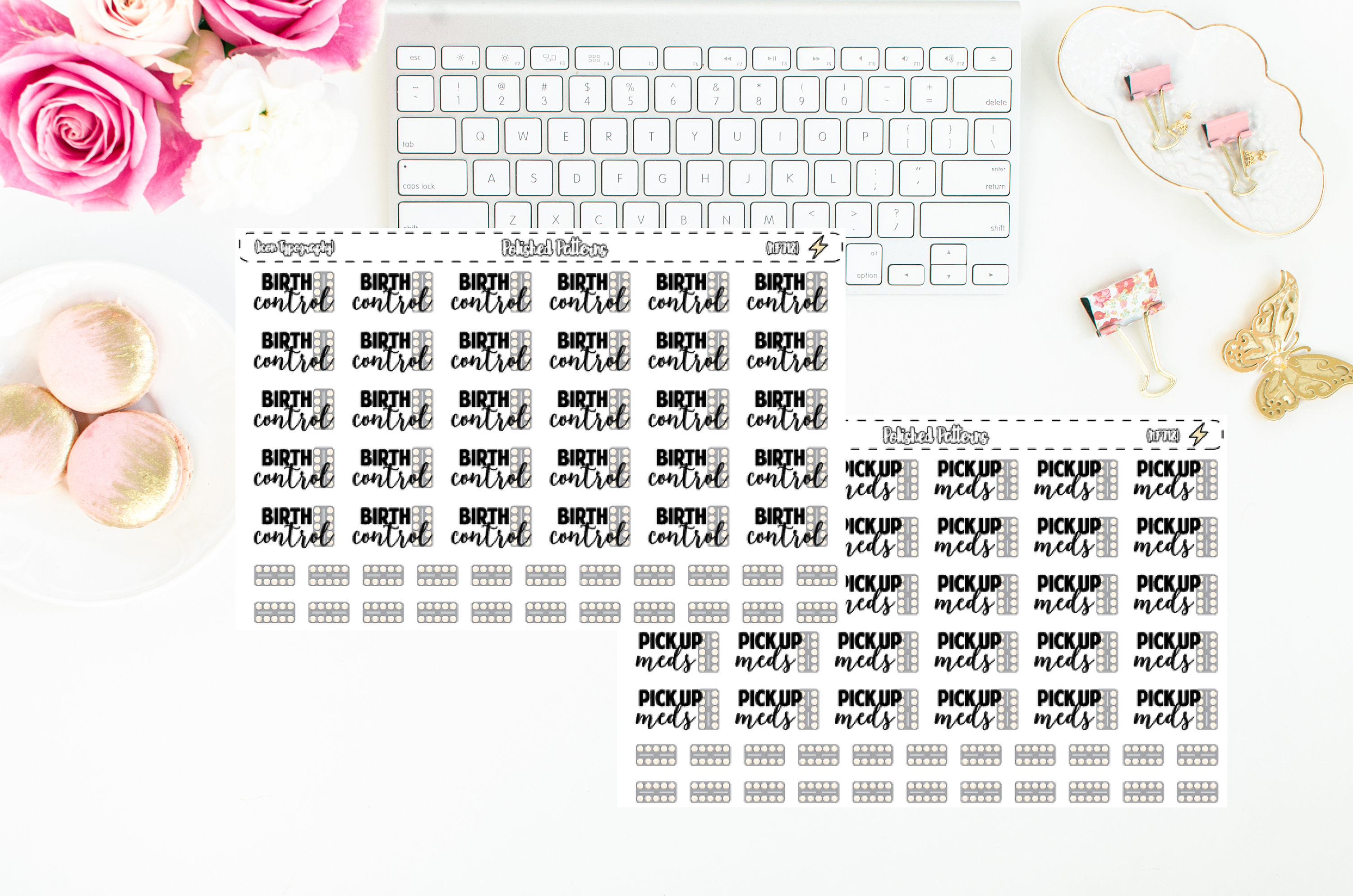 3000x1987 Birth Control Meds Pick Uprefillreminder Icon Typography Etsy
