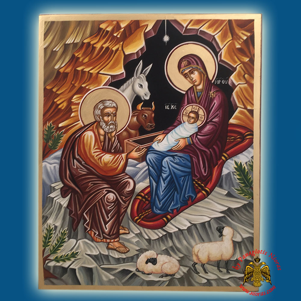 1000x1000 Hand Made Byzantine Birth Of Christ Painted Wooden Icon Ltbgtspecial