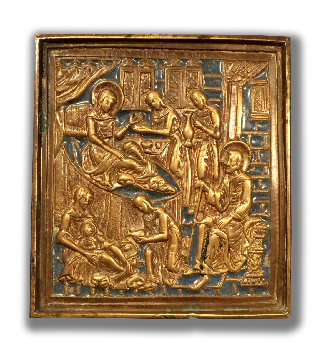 1091x1200 Russian Brass Icon Of The Birth Of The Virgin