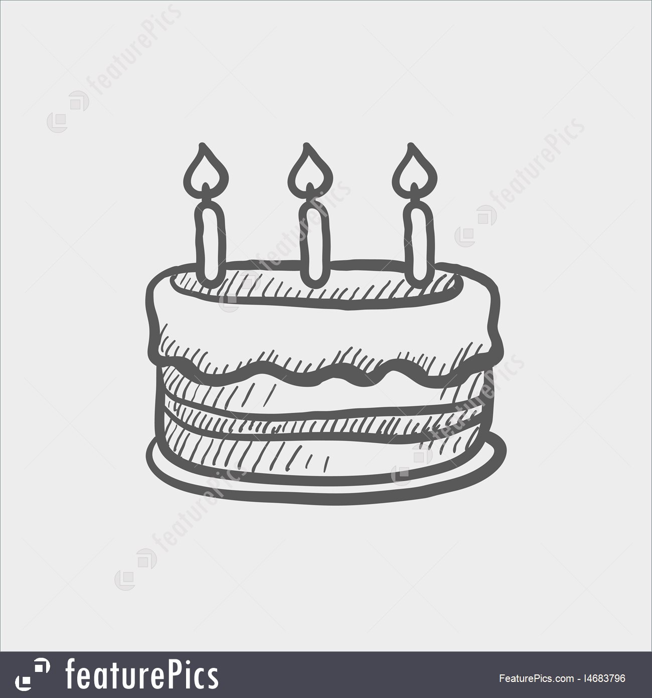 1300x1392 Birthday Cake Icon Stock Illustration
