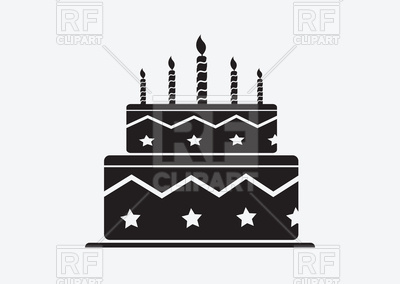 400x284 Birthday Cake Icon On White Vector Image Of Food And Beverages