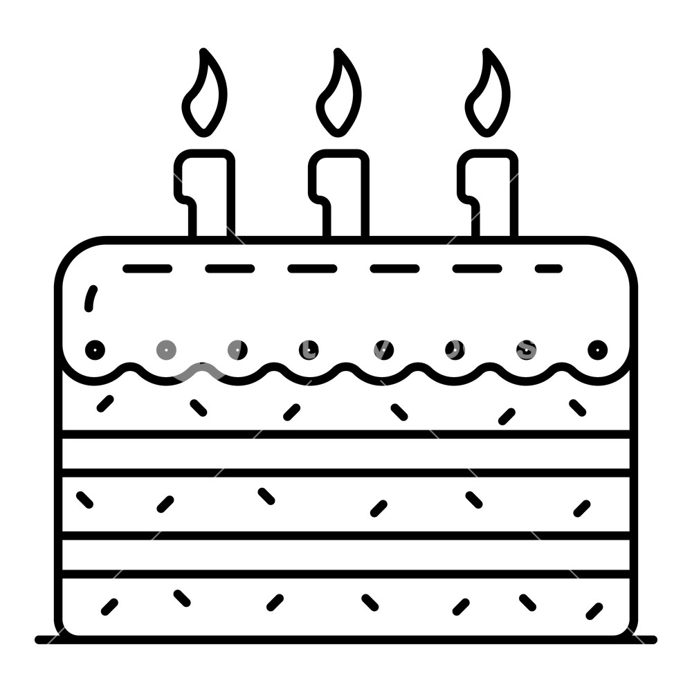 1000x1000 Tasty Birthday Cake Icon Outline Tasty Birthday Cake Icon For Web
