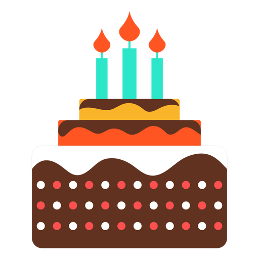 512x512 Three Candles Birthday Cake Icon