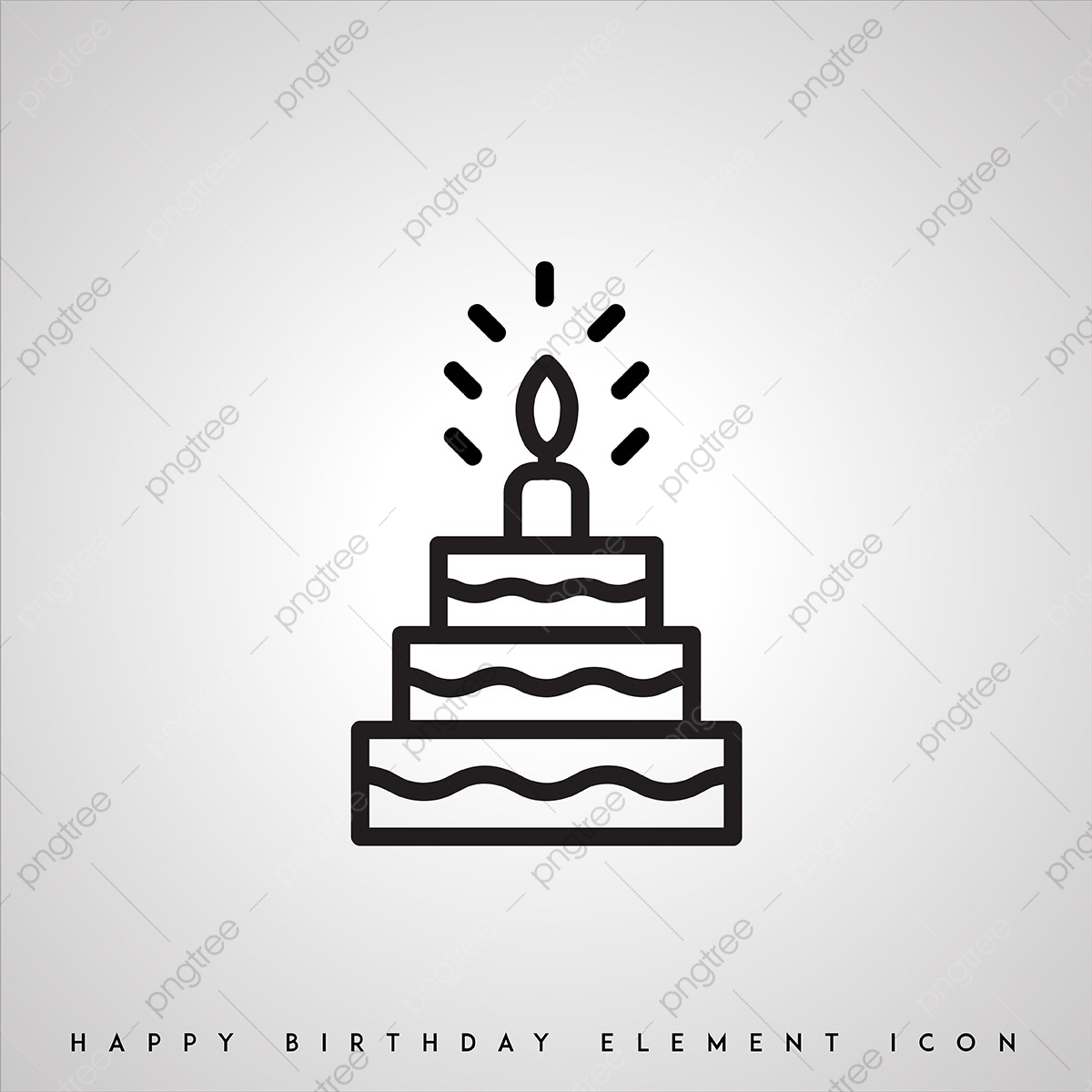 1200x1200 Black And White Birthday Icons, Icon, Birthday, Cake Png