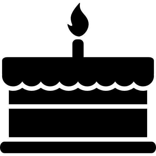 512x512 Birthday Cake With One Burning Candle Icons Free Download