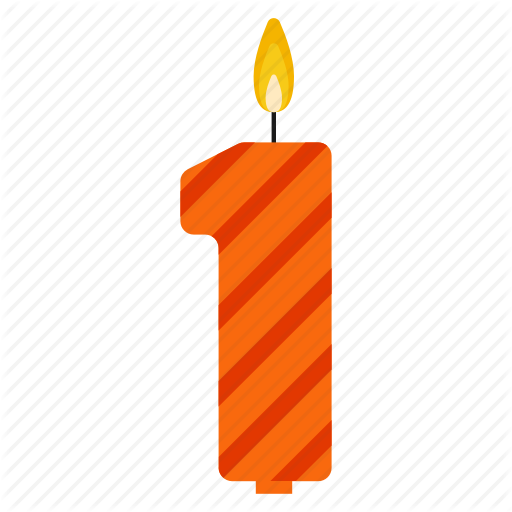 512x512 Anniversary, Birthday, Cake, Candle, Number, One, Year Icon