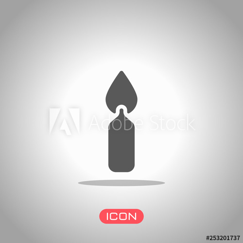 500x500 Burning Candle Icon Sign Of Christmas Or Birthday Icon Under