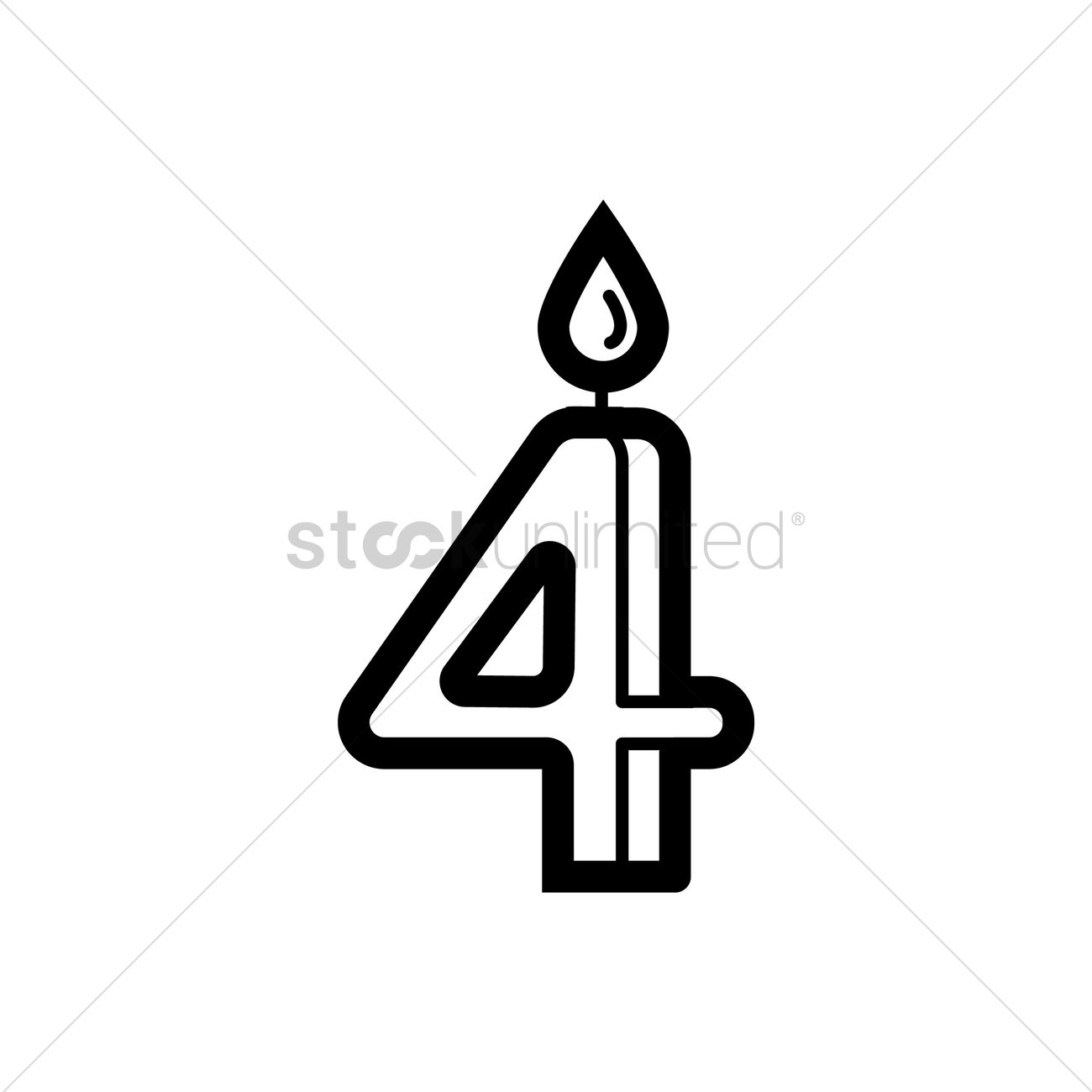 1300x1300 Numbered Birthday Candle Icon Vector Image