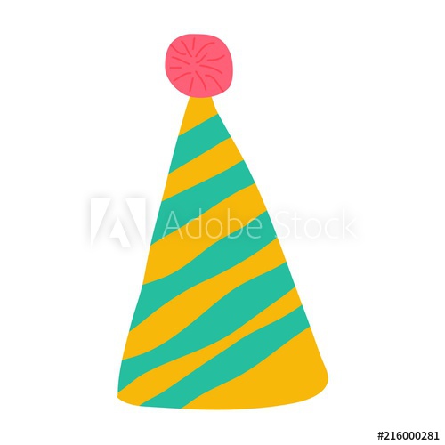 500x500 Birthday Hat Icon In Doodle Style