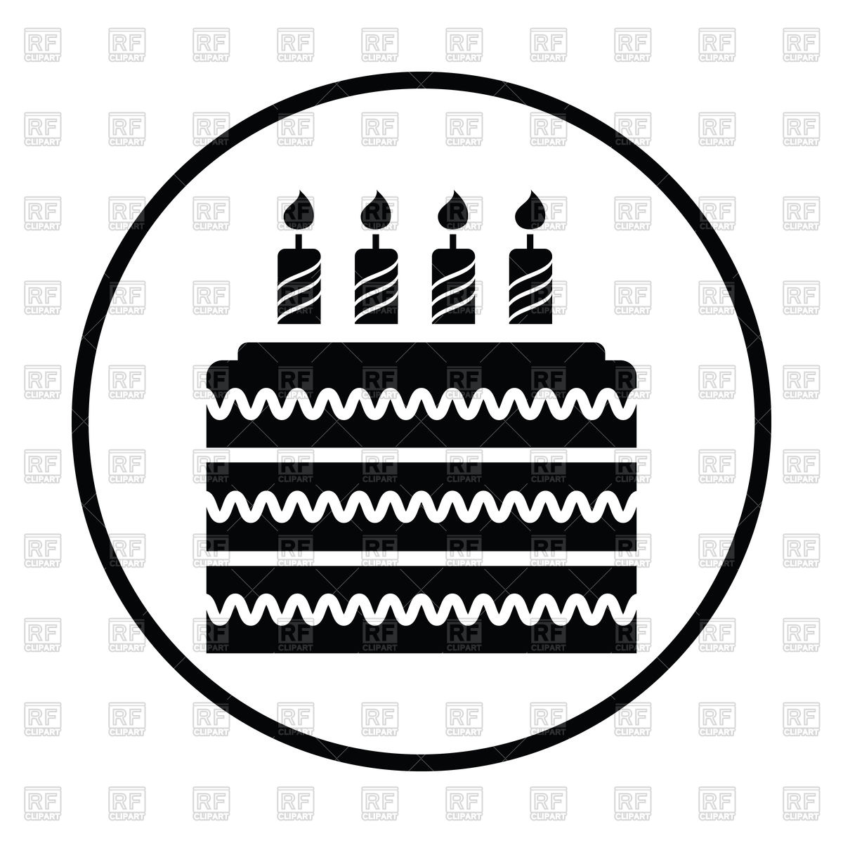 1200x1200 Round Icon Of Birthday Cake Vector Image Of Food And Beverages