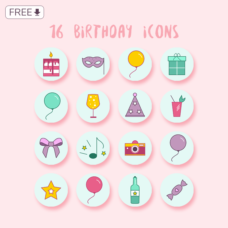 736x736 Free Birthday Icons Download These Nowhappy Birthday!