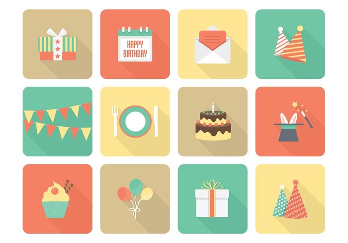 700x490 Free Vector Birthday Flat Icons