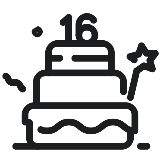 512x512 Birthday, Cake, Sixteen, Sweet Icon