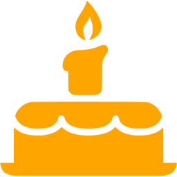256x256 Orange Birthday Cake Icon