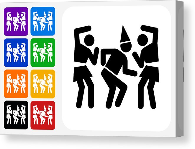 661x504 Birthday Party Icon Square Button Set Canvas Print Canvas Art